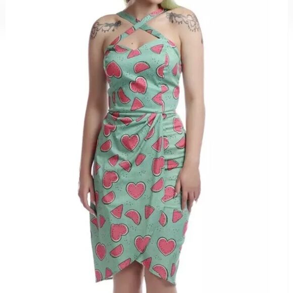 Collectif Mahina Watermelon Love Sarong Dress - Picture 1 of 6